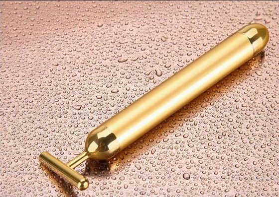 24K Gold Bar Electric Facial Massager For Wrinkle Removal Skin Lifting